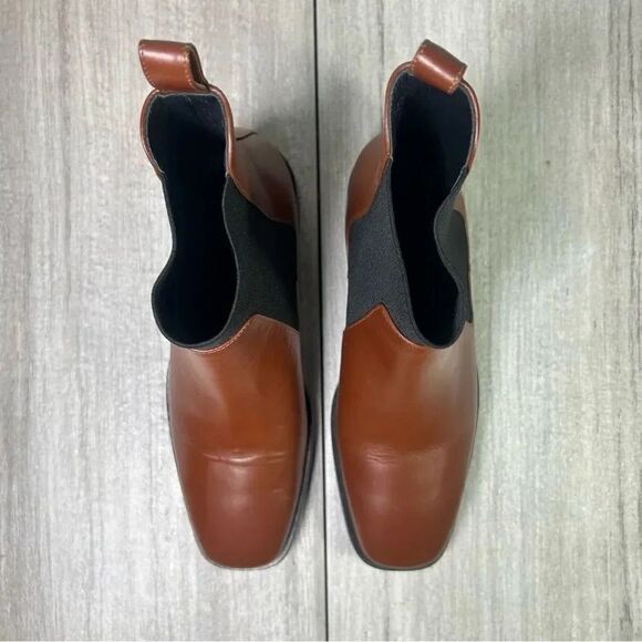 Everlane Chestnut Brown Square Toe Chelsea Boot Italian Leather Womens Size 5.5 - Picture 7 of 10
